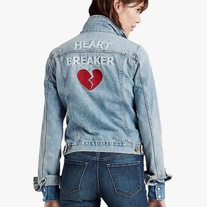 Lucky Brand Denim Jacket with Embroidery Detailing